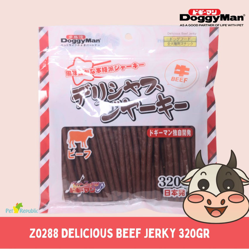 DOGGYMAN Z0288 Snack Anjing Delicious Beef Jerky 320gr Dog Snack Tidak ada merek 