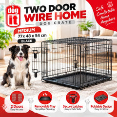 DOGIT Kandang Anjing Dog Crate Medium Black 77x48x54cm no type Tidak ada merek 