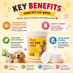 DONO Tisu Basah Pembersih Mata Pet Eye Wipes 200pcs Grooming Pet Care NoBrand 