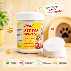 DONO Tisu Basah Pembersih Telinga Pet Ear Wipes 200pcs Grooming Pet Care NoBrand 