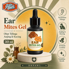 DRPAWL Obat Telinga Anjing Kucing Ear Mites Gel 30ml Pet Grooming Medicated Care Tidak ada merek 