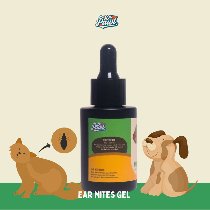 DRPAWL Obat Telinga Anjing Kucing Ear Mites Gel 30ml Pet Grooming Medicated Care Tidak ada merek 