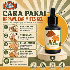 DRPAWL Obat Telinga Anjing Kucing Ear Mites Gel 30ml Pet Grooming Medicated Care Tidak ada merek 