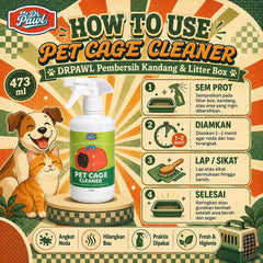 DRPAWL Pembersih Kandang Litter Box Anjing Kucing Pet Cage Cleaner 473ml no type Tidak ada merek 
