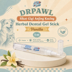 DRPAWL Sikat Gigi Anjing Kucing Herbal Dental Gel Stick Vanilla 5ml Grooming Pet Care Tidak ada merek 