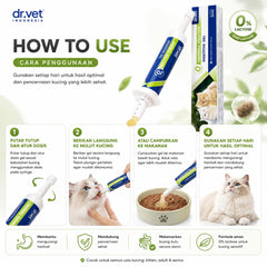DR.VET Vitamin Kucing Cat Hairball Solution Digestive Gel 30ml Pet Vitamin & Supplement NoBrand 