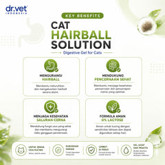 DR.VET Vitamin Kucing Cat Hairball Solution Digestive Gel 30ml Pet Vitamin & Supplement NoBrand 