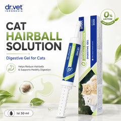 DR.VET Vitamin Kucing Cat Hairball Solution Digestive Gel 30ml Pet Vitamin & Supplement NoBrand 