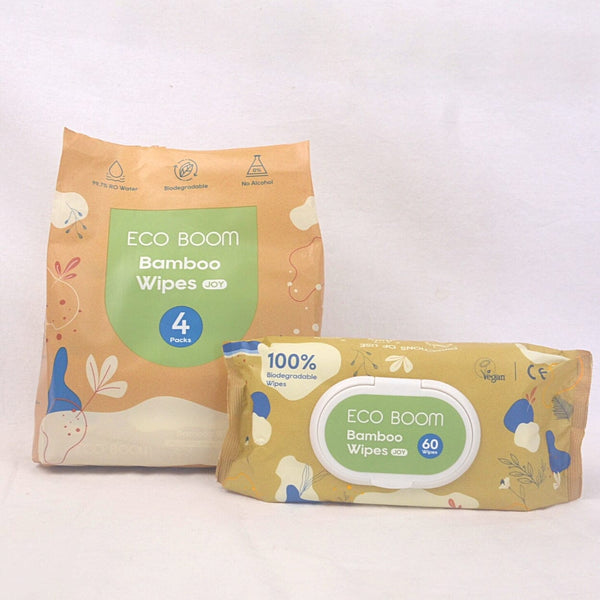 ECOBOOM Tisu Basah Bayi Bamboo Water Wet Wipes Eco Friendly 60 wipes Grooming Pet Care Pet Republic Indonesia 