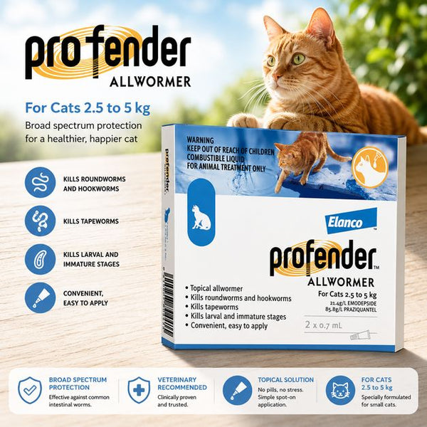 ELANCO Obat Cacing Profender Spot On 2,5kg-5kg Per Box (2pcs) no type Tidak ada merek 