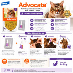 ELANCO Obat Kutu Kucing ADVOCATE For Large Cat 4-8kg (1pcs) no type Tidak ada merek 