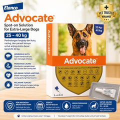 ELANCO Obat Kutu Parasit Anjing ADVOCATE XL Dog 25-40kg no type Tidak ada merek 