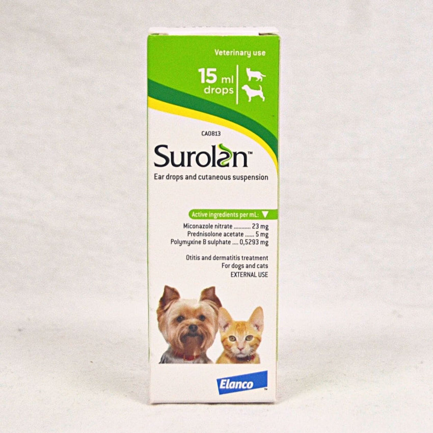 ELANCO Obat Telinga Hewan Surolan Ear Drops and Cutaneous Suspension 15ml no type Tidak ada merek 