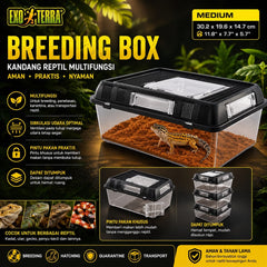 EXOTERRA Kandang Reptil BREEDING Box Medium 30.2x19.6x14.7 cm no type Tidak ada merek 