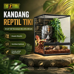 EXOTERRA Kandang Reptil TIKI Small Tall Terrarium 45x45x60cm no type Tidak ada merek 