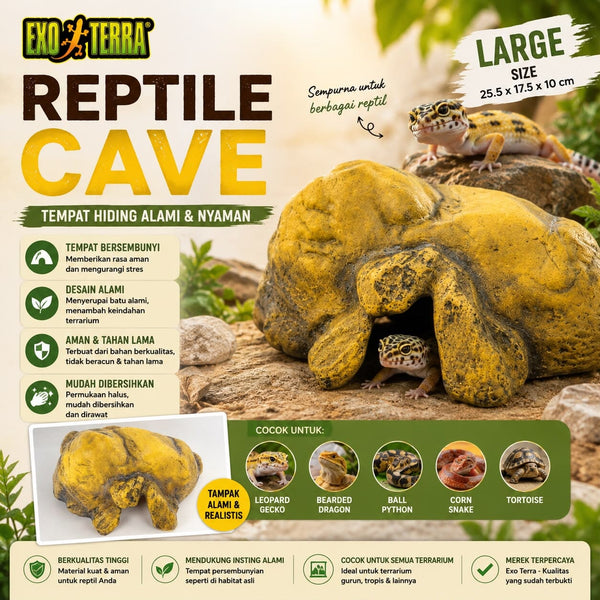 EXOTERRA Tempat Hiding Reptile Cave Large no type Tidak ada merek 