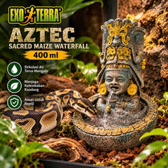 EXOTERRA Tempat Minum Reptil AZTEC Sacred Maize Waterfall 400ml no type Tidak ada merek 