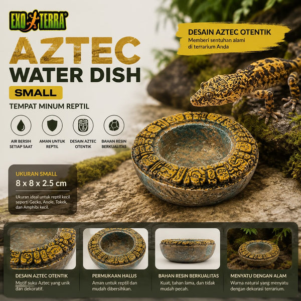 EXOTERRA Tempat Minum Reptil AZTEC Water Dish Small no type Tidak ada merek 