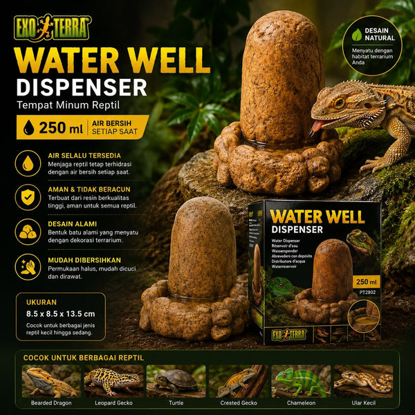 EXOTERRA Tempat Minum Reptil Water Well Dispenser 250ml no type Tidak ada merek 