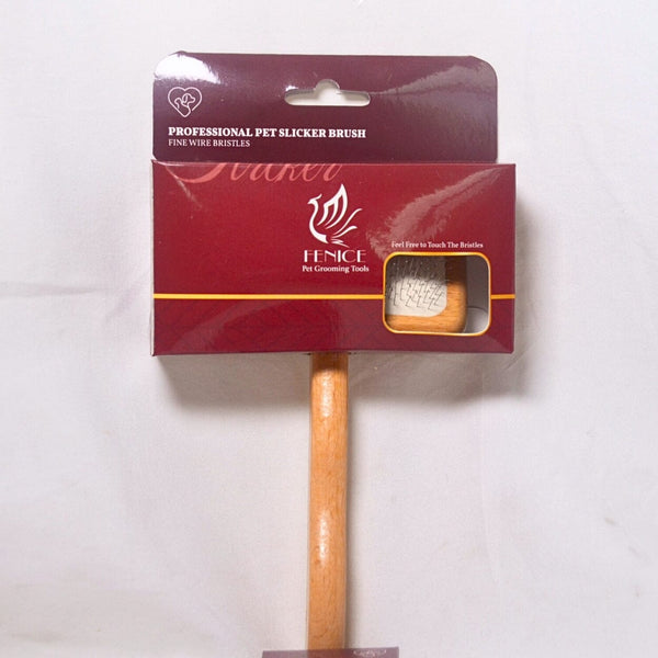FENICE Sisir Sikat Anjing Kucing Wooden Slicker Brush Small Grooming Tools Tidak ada merek 