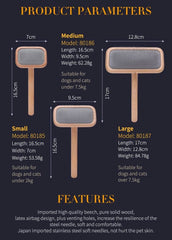 FENICE Sisir Sikat Anjing Kucing Wooden Slicker Brush Small Grooming Tools Tidak ada merek 