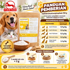 FORTAN Vitamin Anjing Kalcium Dicalciumphosphat 150gr no type Tidak ada merek 