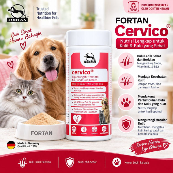FORTAN Vitamin Anjing Kucing Bulu Cervico 80gr no type Tidak ada merek 