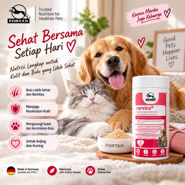 FORTAN Vitamin Anjing Kucing Bulu Cervico 80gr no type Tidak ada merek 