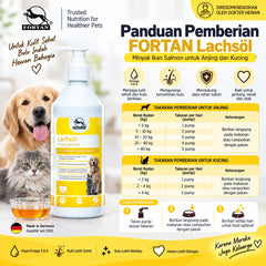 FORTAN Vitamin Anjing Kucing Minyak Ikan Salmon Lachsol 500ml pet vitamin & supplement Tidak ada merek 