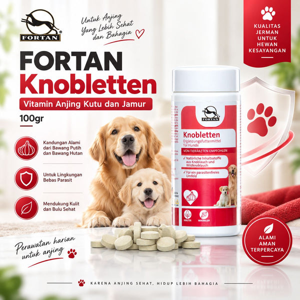 FORTAN Vitamin Anjing Kutu dan Jamur Knobletten 100gr no type Tidak ada merek 