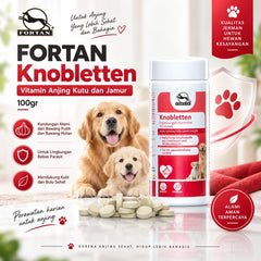 FORTAN Vitamin Anjing Kutu dan Jamur Knobletten 100gr no type Tidak ada merek 