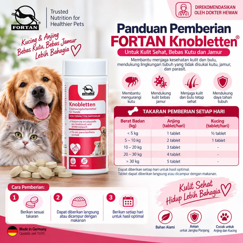 FORTAN Vitamin Anjing Kutu dan Jamur Knobletten 100gr no type Tidak ada merek 