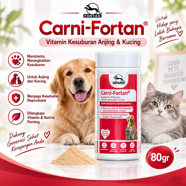 FORTAN Vitamin kesuburan Anjing Kucing CARNIFortan 80gr no type Tidak ada merek 