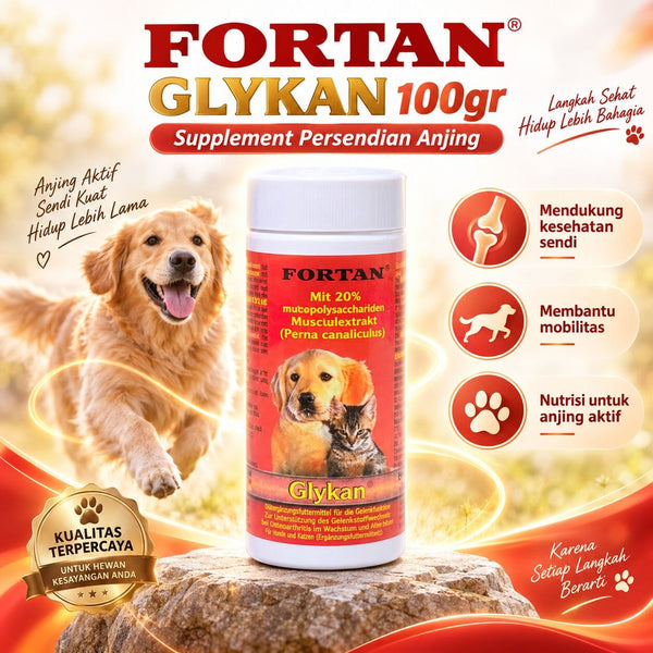 FORTAN Vitamin Persendian Anjing GLYKAN 100gr no type Tidak ada merek 