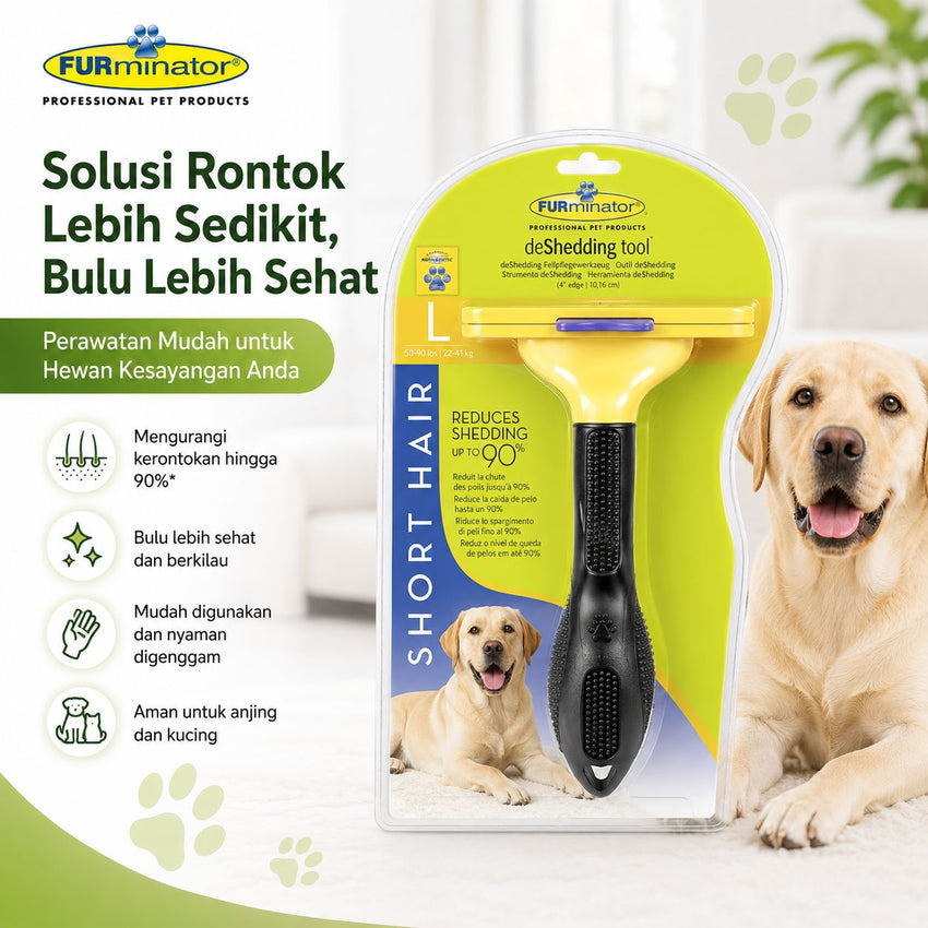 FURMINATOR Sisir Anjing Dog Comb Short Hair Large Grooming Tools Tidak ada merek 