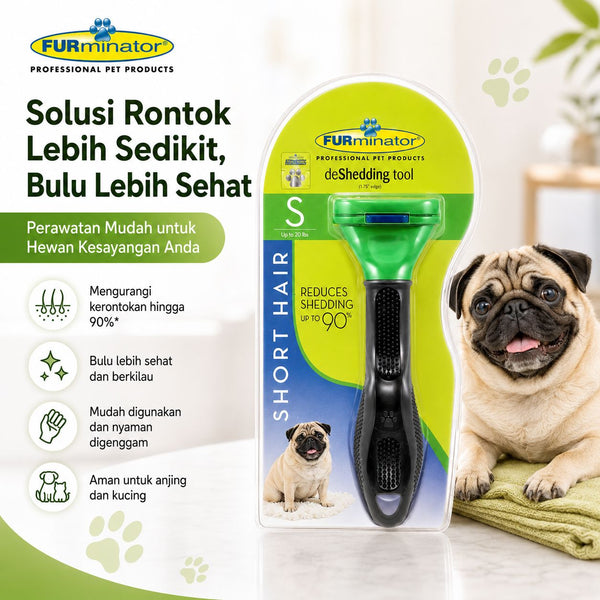 FURMINATOR Sisir Rontok Anjing Deshedding Tool Short Hair Small no type Tidak ada merek 