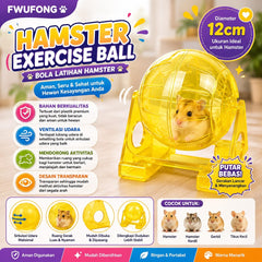 FWUFONG Mainan Hamster Hamster Exercise Ball 12cm Yellow Small Animal Supplies Tidak ada merek 