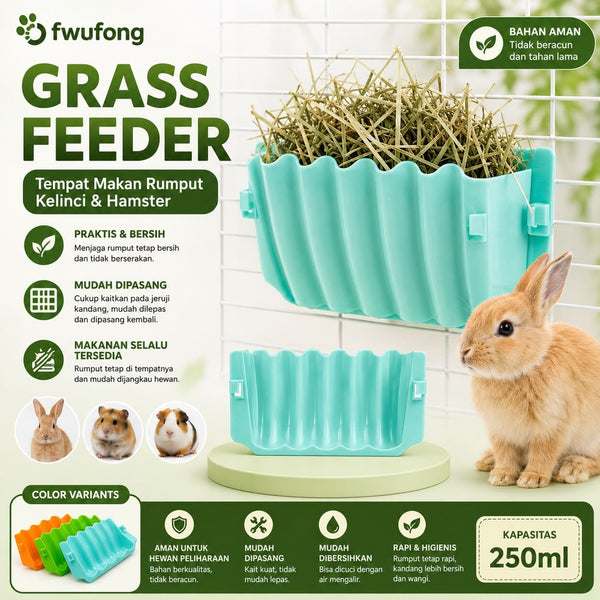 FWUFONG Tempat Rumput Kelinci Hamster Grass Feeder Tosca Small Animal Supplies Pet Republic Indonesia 