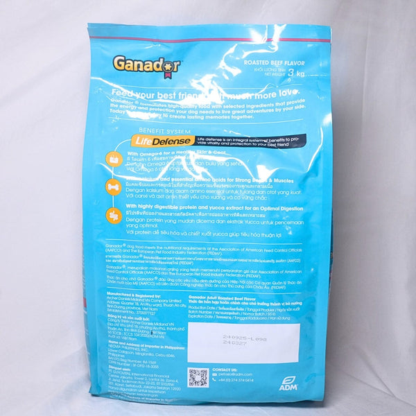 GANADOR Makanan Anjing Adult Roasted Beef 3kg Dog Food Dry Tidak ada merek 