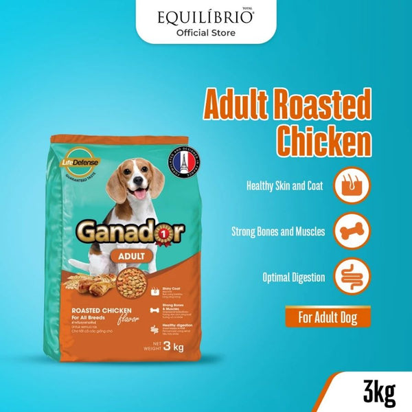GANADOR Makanan Anjing Adult Roasted Chicken 3kg no type Tidak ada merek 
