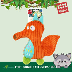 GIGWI 4113 Mainan Anjing Jungle Explorers Wolf 20cm Dog Toy Gulapaws 