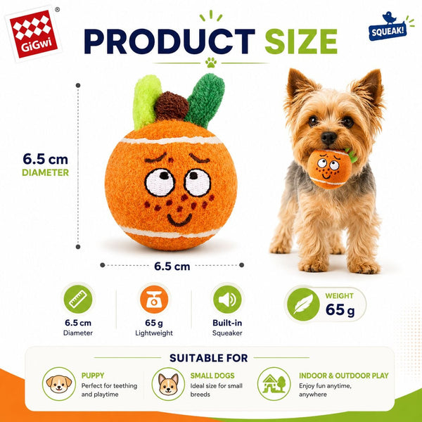 GIGWI 4162 Mainan Anjing Ball Originals Orange with Squeaker Small Dog Toy NoBrand 