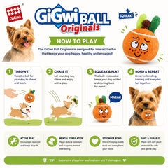 GIGWI 4162 Mainan Anjing Ball Originals Orange with Squeaker Small Dog Toy NoBrand 