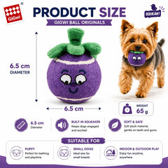 Gigwi 4164 Mainan Anjing Ball Originals Mangosteen with Squeaker Small Dog Toy NoBrand 