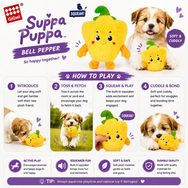 GIGWI 4177 Mainan Anjing Kecil Suppa Puppa Bell Pepper Dog Toy NoBrand 