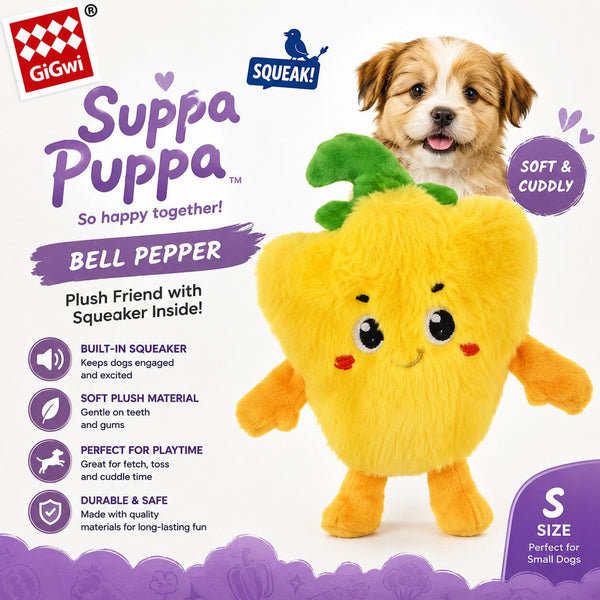 GIGWI 4177 Mainan Anjing Kecil Suppa Puppa Bell Pepper Dog Toy NoBrand 
