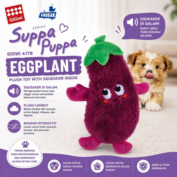 GIGWI 4178 Suppa Puppa Eggplant Dog Toy NoBrand 