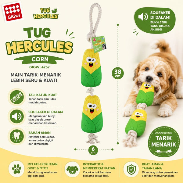 GIGWI 4257 Mainan Anjing Tug Hercules Corn Dog Toy NoBrand 