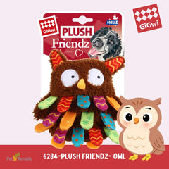 GIGWI 6134 Mainan Anjing OWL Plush Friendz With Squeaker no type Tidak ada merek 
