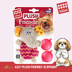 GIGWI 6227 Mainan Anjing Plush Friendz Elephant with Squeaker 14cm Dog Toy Tidak ada merek 